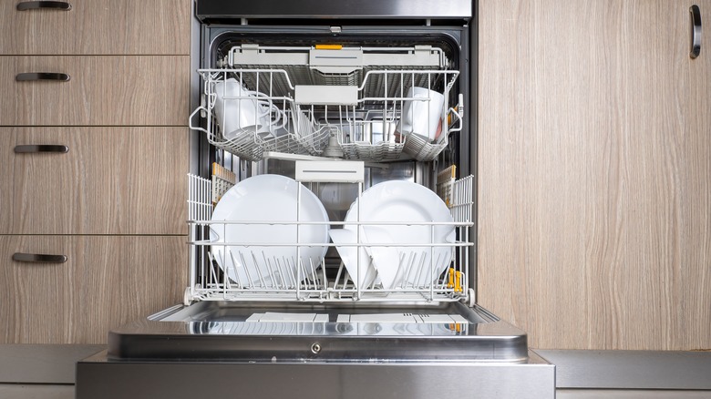 Clean and full dishwasher