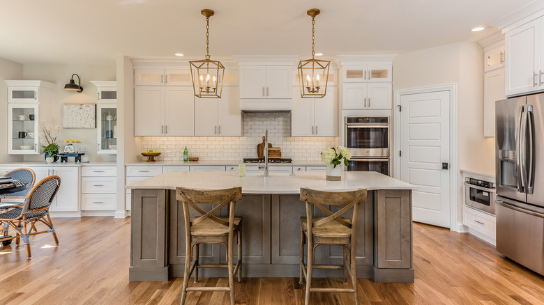 Kitchen with multiple seating options