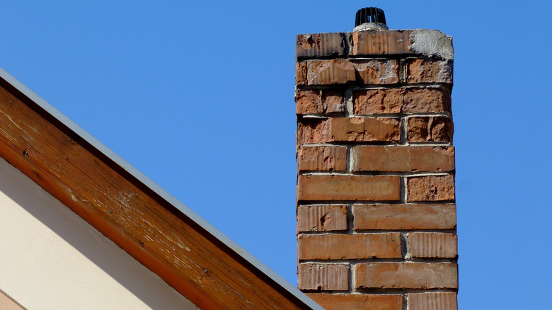 Spalling brick chimney