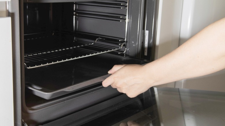 Removing oven racks and broker pan 