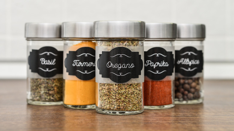 Arrangement of spice jars