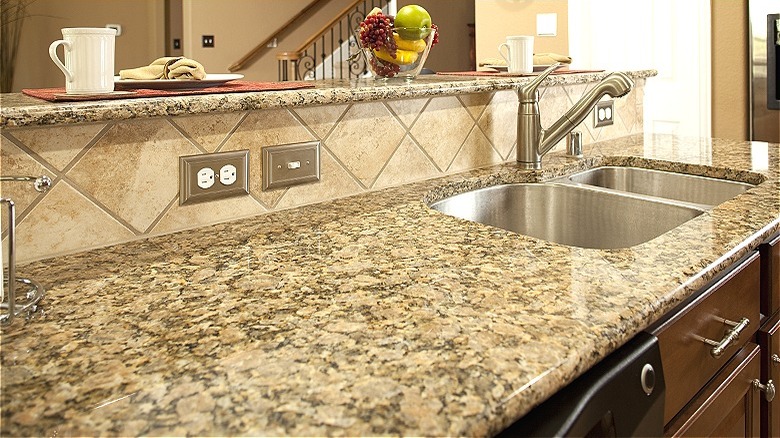 Granite countertop with high counter