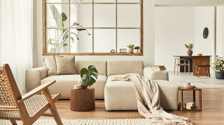 A modern beige living room