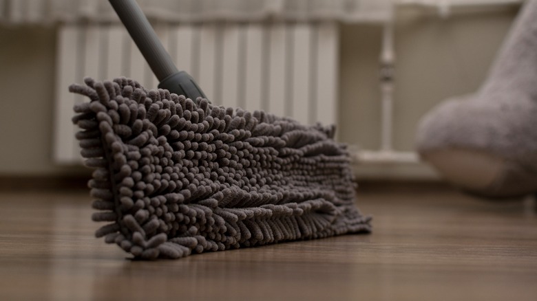 Dry mop over laminate flooring