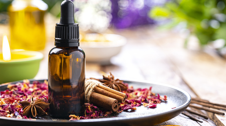 cinnamon oil in jar