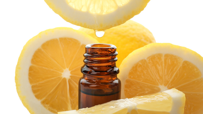 lemons and essential oil