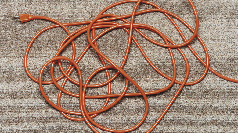 Extension cord on floor