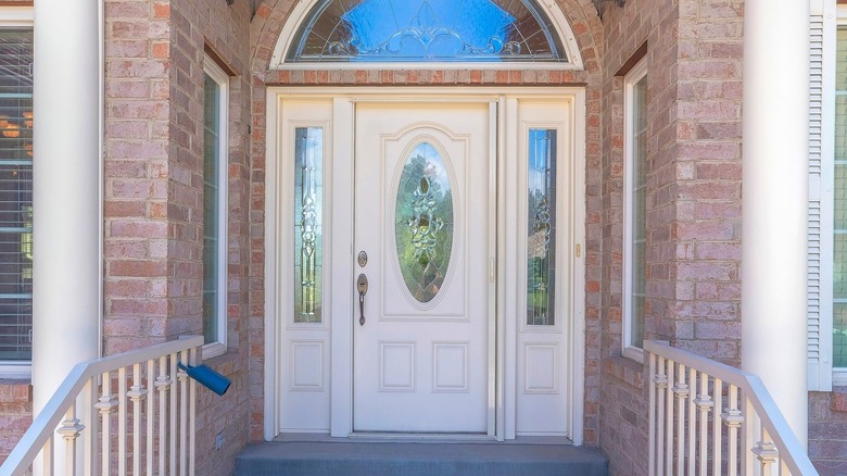 white glass panel door