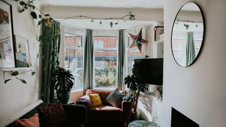 Living room with bay window