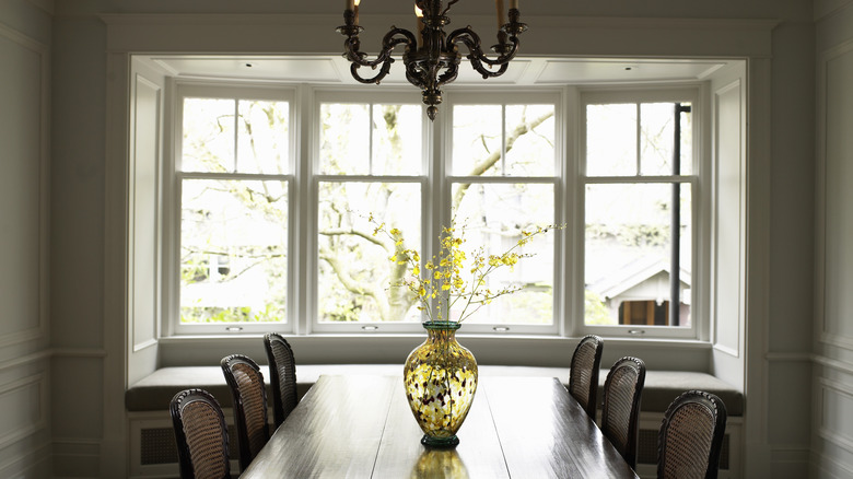 Bay window in dining room