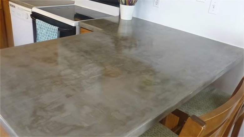 Finished faux concrete countertop