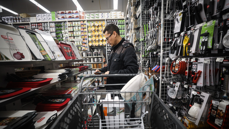 Man shopping kitchenware