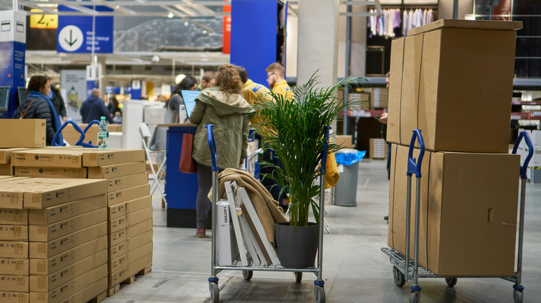 full cart in Ikea