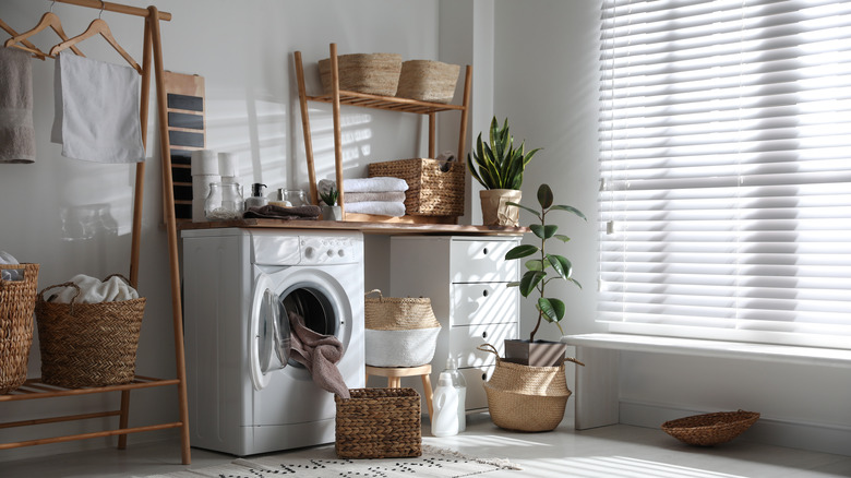 Laundry room with baskets