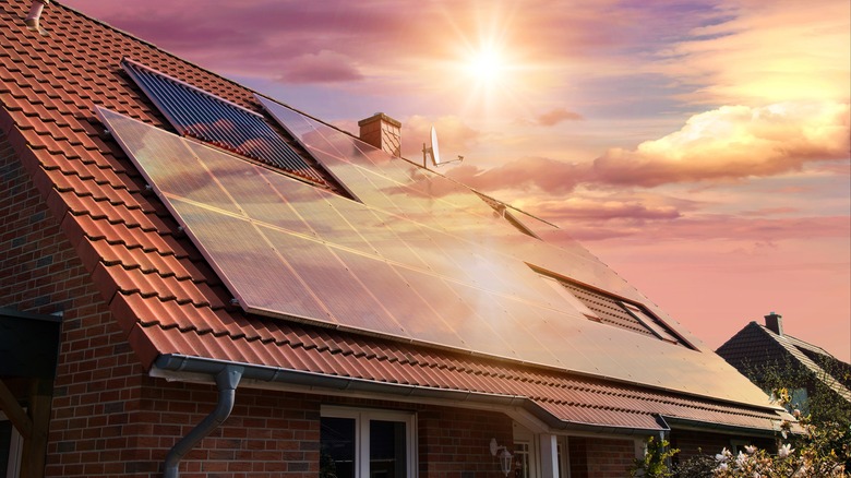 solar panels on a roof