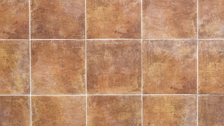 Textured terracotta tile