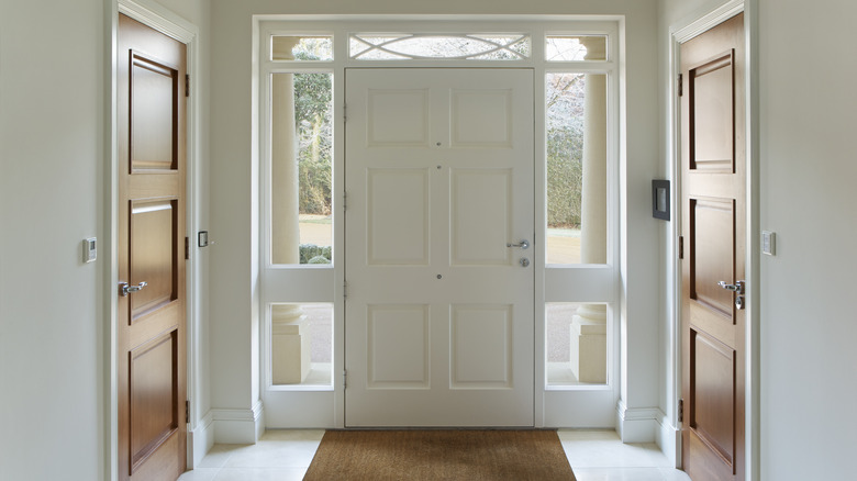 white front door