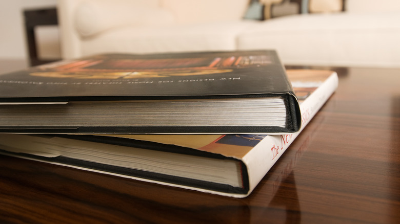 books on coffee table