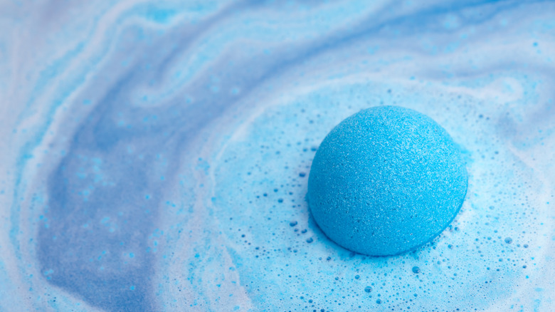 bath bomb dissolving in water