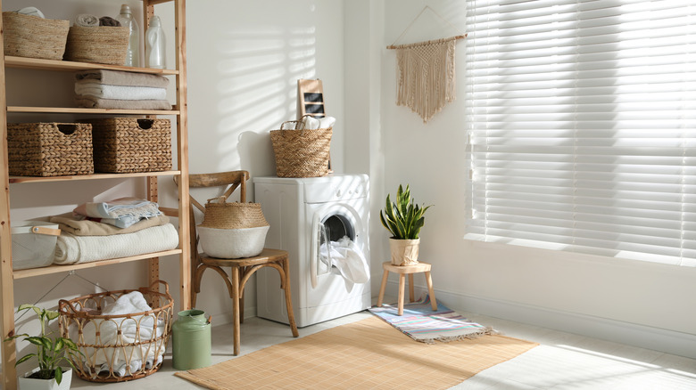 baskets in laundry room