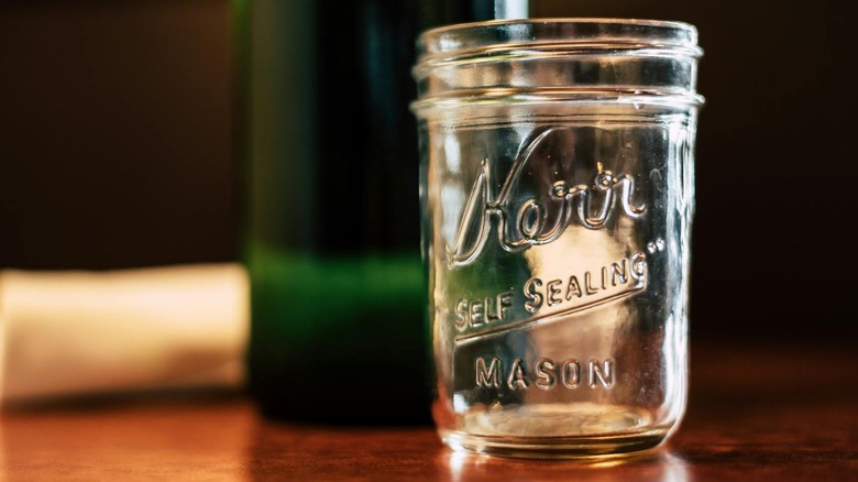 empty glass canning jar