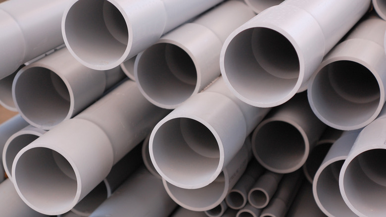 Stacked PVC pipes