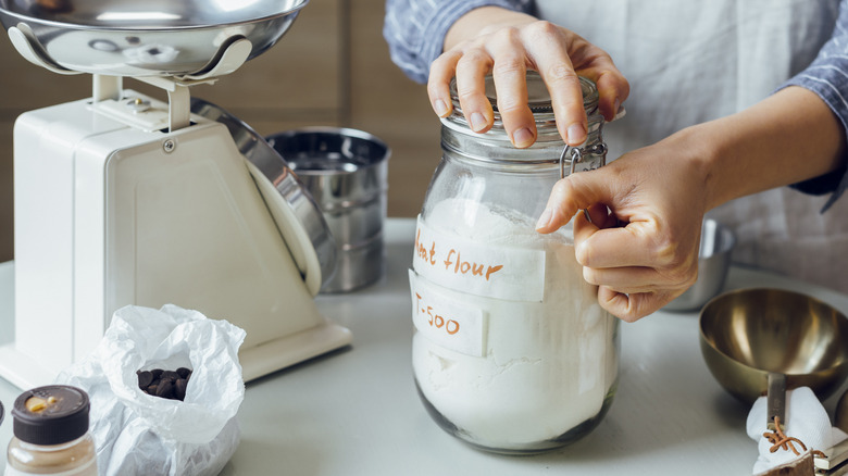 A jar of flour