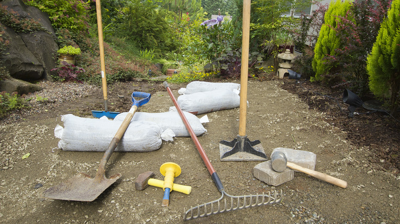 tools for excavating a patio