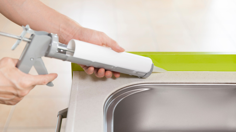 caulking kitchen counter