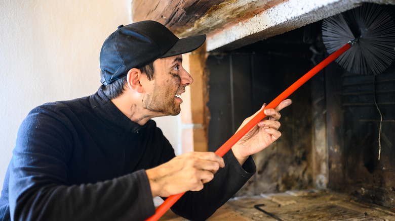 chimney sweep in home