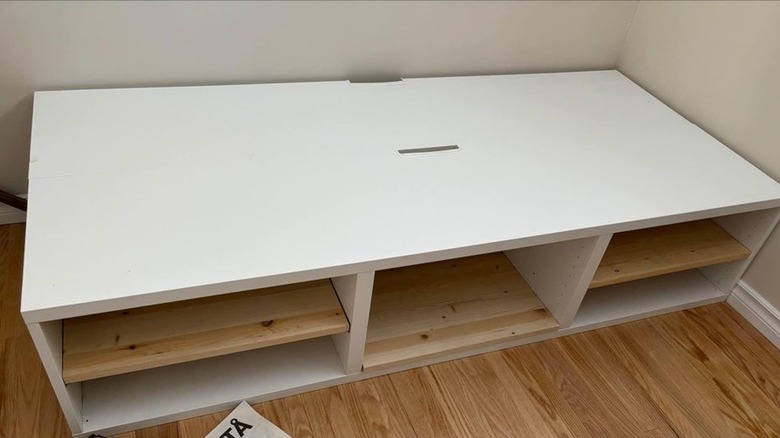 IKEA console with cord slot