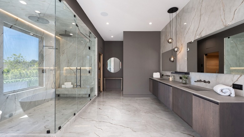 A luxurious marble bathroom