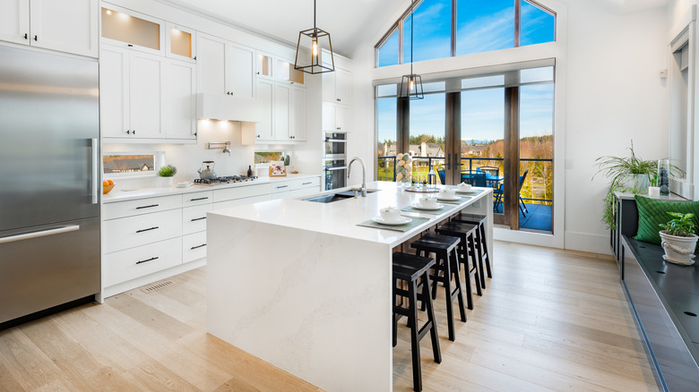 modern, polished white kitchen