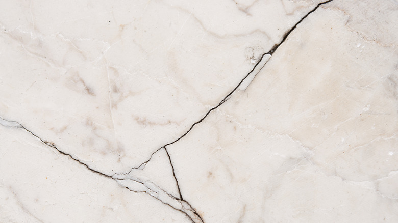 Cracked marble floor