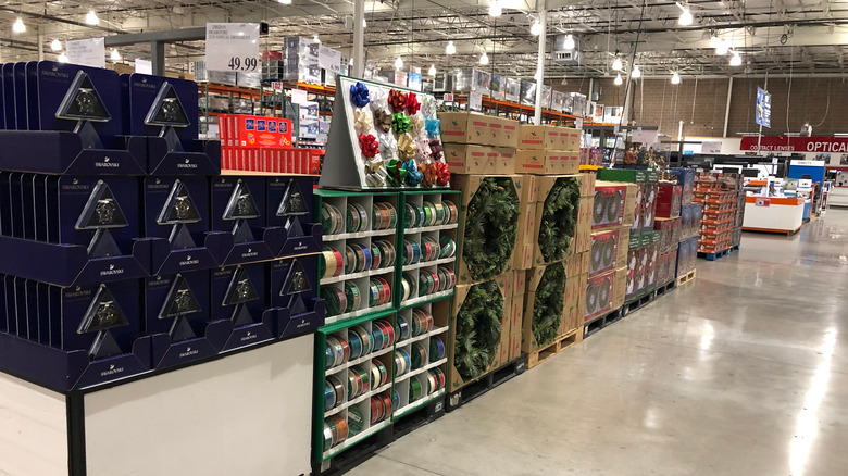 costco christmas aisle with ornaments