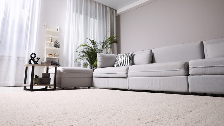 White living room carpet