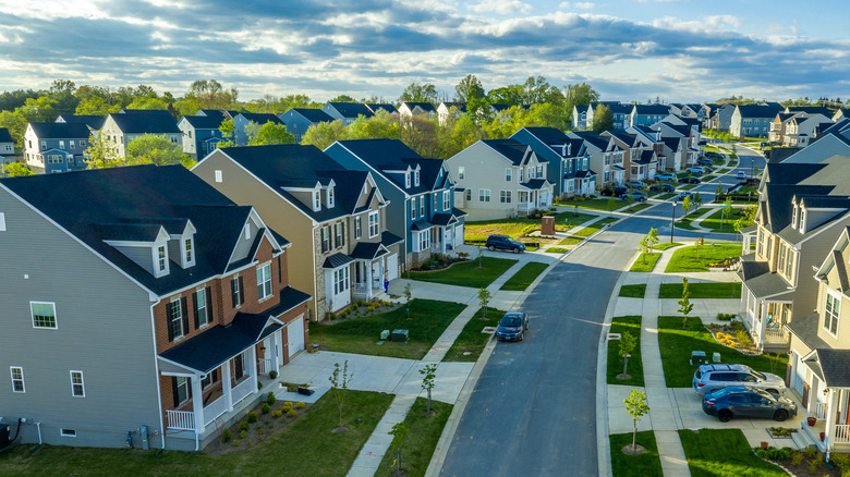 neighborhood of houses