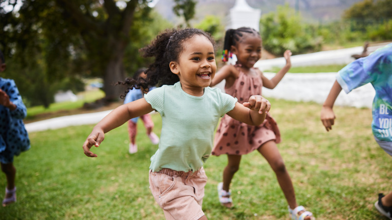 children playing outside