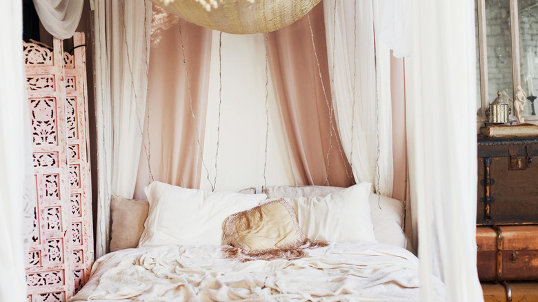 pink boho bedroom