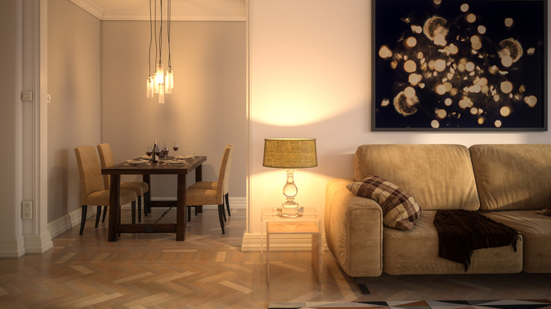 Warm interior lighting