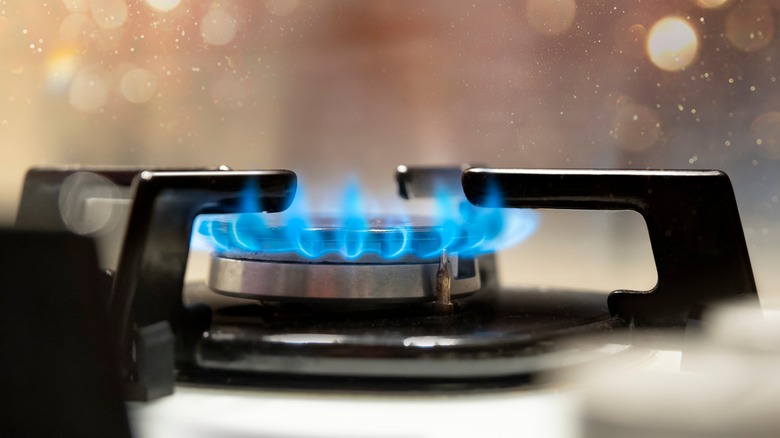 Stove burning natural gas