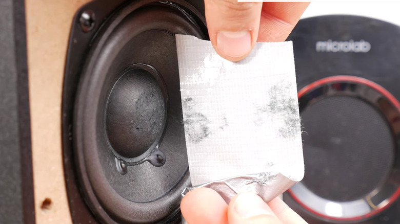 sticky tape ruined speakers