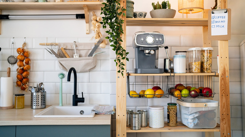 Organized kitchen shelf