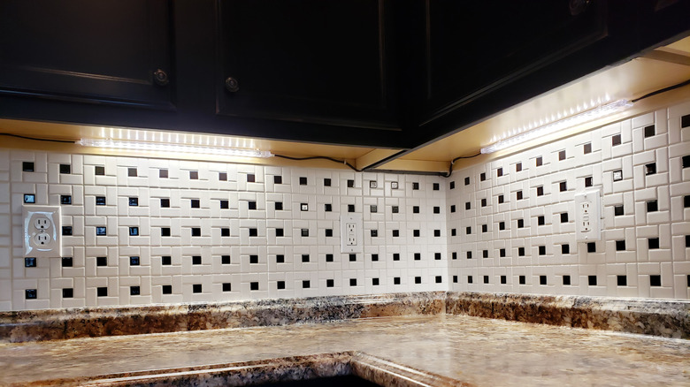 Light bars underneath kitchen cabinets