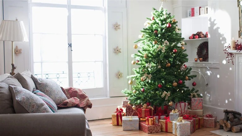 Christmas tree in living room