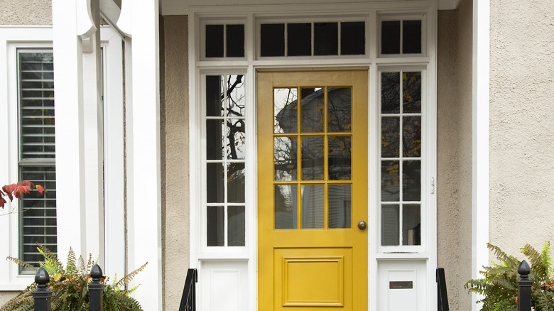 front door with sidelights