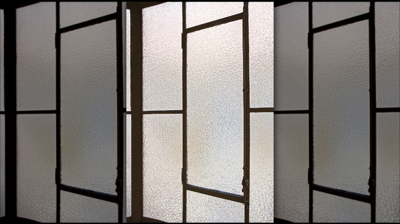 frosted glass door