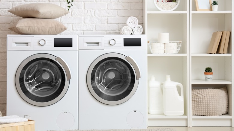 Pillows on top of dryer