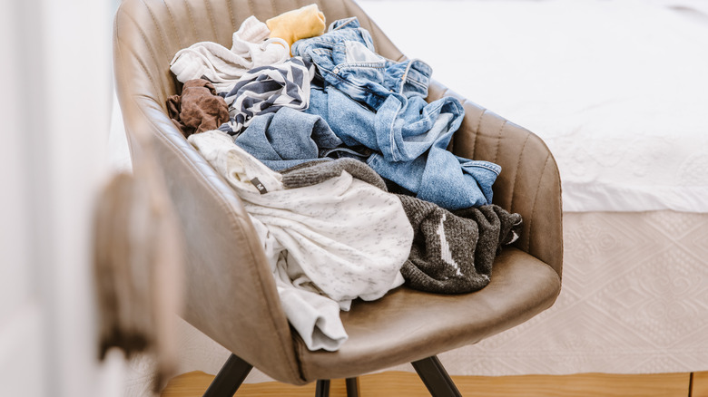 laundry in chair