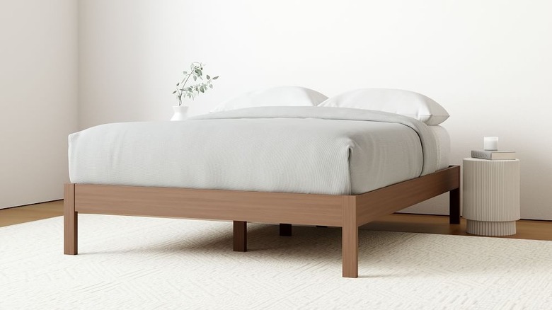 classic light wood bed frame